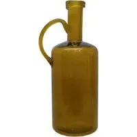 Hebron Hand Blown Glass Vase - Amber