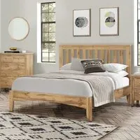 Hebron King Size Bed Frame - Oak