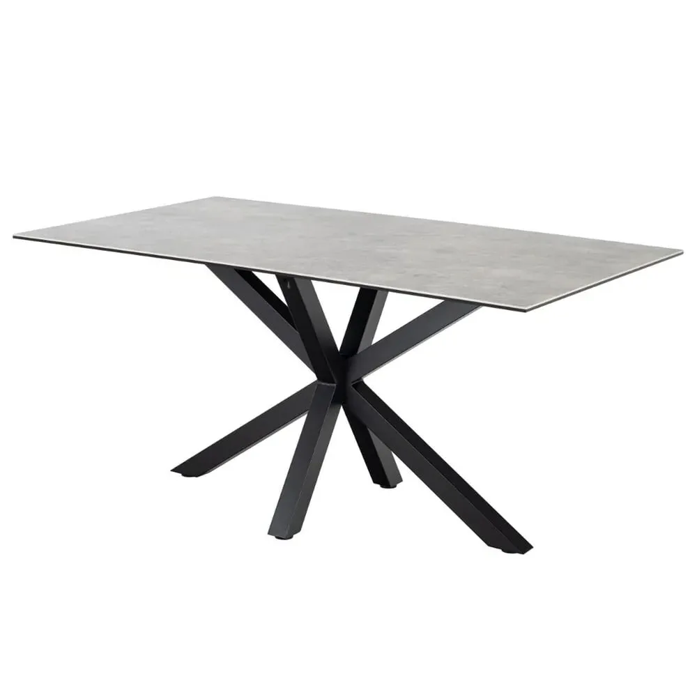 Hebron Large Dining Table - Grey, Ceramic