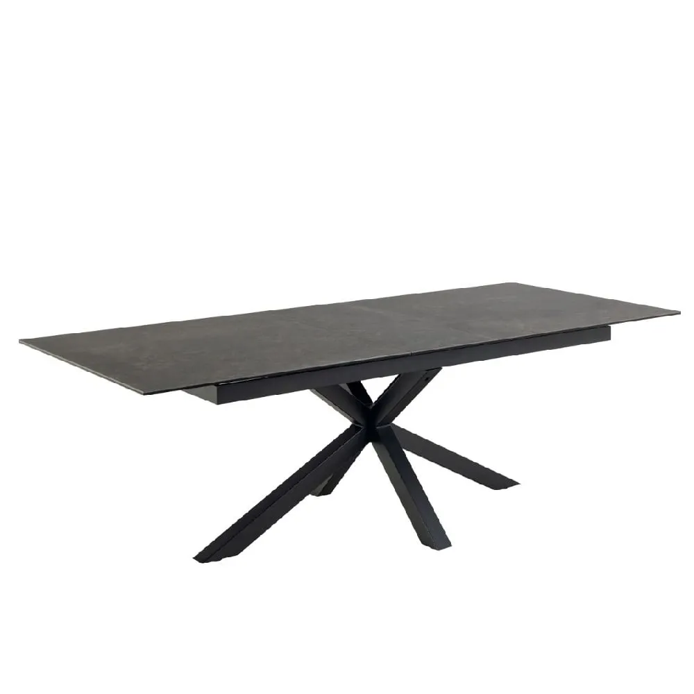 Hebron Large Extendable Dining Table - Black, Ceramic