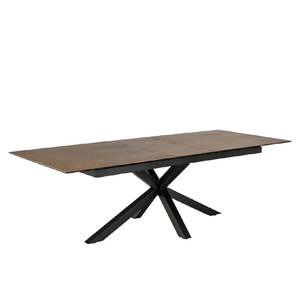 Hebron Large Extendable Dining Table - Brown, Ceramic