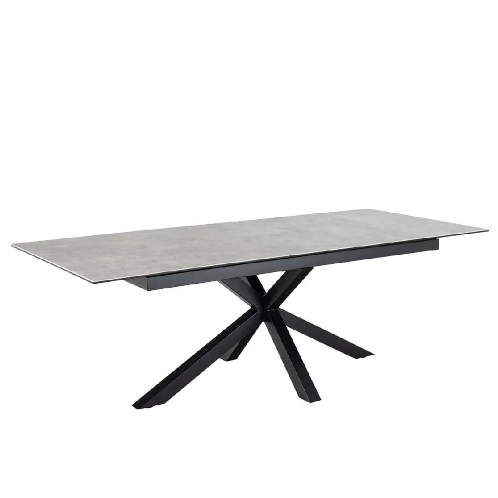 Hebron Large Extendable Dining Table - Grey, Ceramic
