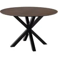 Hebron Round Dining Table - Rustic Brown, Ceramic