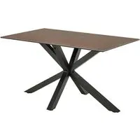 Hebron Small Dining Table - Brown, Ceramic