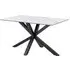 Hebron Small Dining Table - White, Ceramic