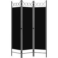 Hecate 3-Panel Room Divider - Black, Fabric
