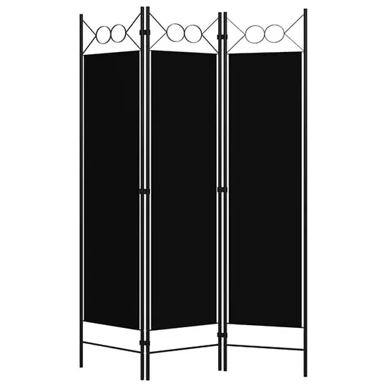 Hecate 3-Panel Room Divider - Black, Fabric
