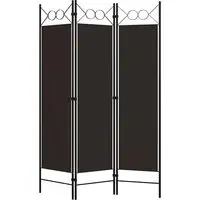 Hecate 3-Panel Room Divider - Brown, Fabric