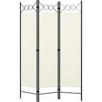 Hecate 3 Panel Room Divider - Cream White, Fabric