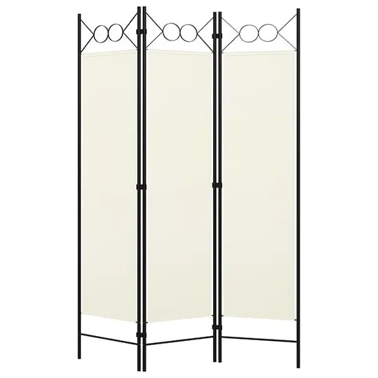 Hecate 3 Panel Room Divider - Cream White, Fabric image