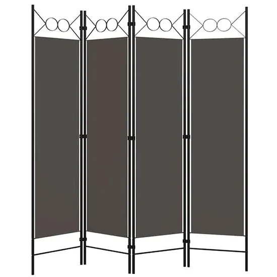 Hecate 4-Panel Room Divider - Anthracite, Fabric