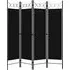 Hecate 4-Panel Room Divider - Black, Fabric