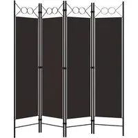Hecate 4-Panel Room Divider - Brown, Fabric