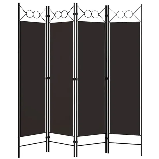 Hecate 4-Panel Room Divider - Brown, Fabric