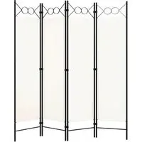 Hecate 4 Panel Room Divider - Cream White, Fabric