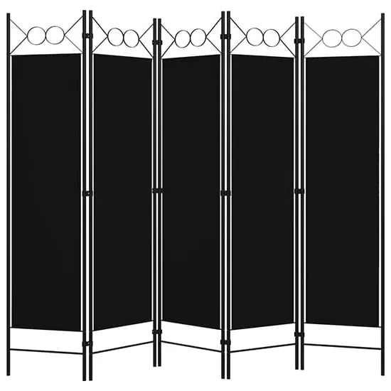 Hecate 5-Panel Room Divider - Black, Fabric
