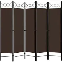 Hecate 5-Panel Room Divider - Brown, Fabric