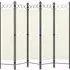 Hecate 5 Panel Room Divider - Cream White, Fabric