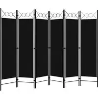 Hecate 6-Panel Room Divider - Black, Fabric
