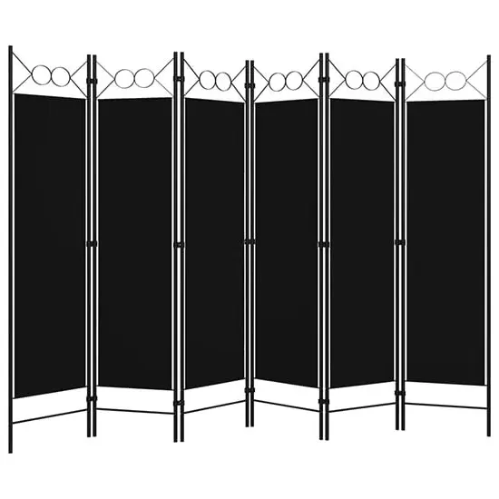 Hecate 6-Panel Room Divider - Black, Fabric