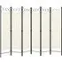 Hecate 6 Panel Room Divider - Cream White, Fabric