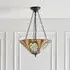 Hector Inverted Tiffany Glass Shade Pendant Light - Satin Black