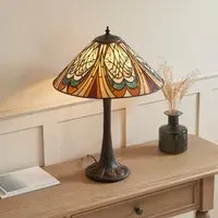 Hector Tiffany Glass Table Lamp - Black