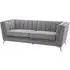 Hefei 3-Seater Sofa with Chrome Legs - Grey, Velvet