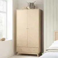 Helena 2 Door 1 Drawer Wardrobe - Oak