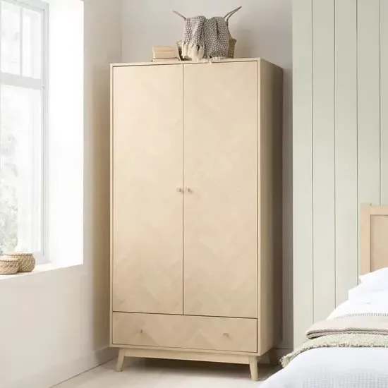 Helena 2 Door 1 Drawer Wardrobe - Oak