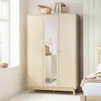 Helena 3-Door Mirrored Wardrobe - Oak
