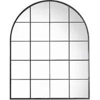 Helena Arch Window Wall Mirror - Black