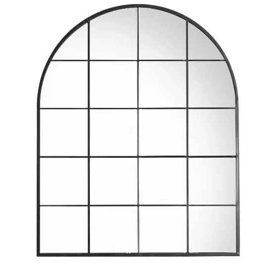 Helena Arch Window Wall Mirror - Black image