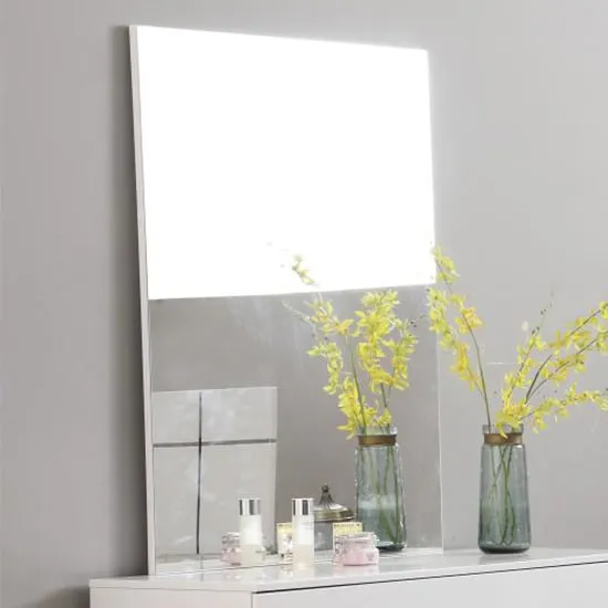 Helena High Gloss Dressing Table Mirror - White, MDF