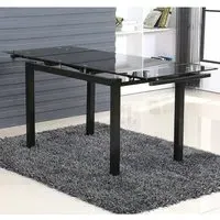 Helena Large Extending Dining Table - Black, Glass