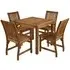 Helena Square Dining Table with 4 Chairs - Natural Wood