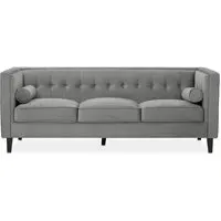 Helix 3-Seater Sofa - Grey, Velvet