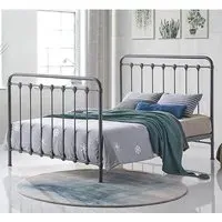Helki Small Double Bed Frame - Silver, Metal