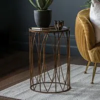 Hellidon Round Side Table - Bronze, Glass alternate view