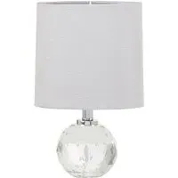 Helna Crystal Base Table Lamp - Grey, Chrome