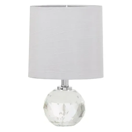 Helna Crystal Base Table Lamp - Grey, Chrome