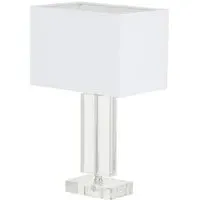 Helna Table Lamp with Crystal Base - White