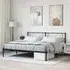 Helotes Super King Bed Frame with Headboard - Black, Steel