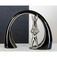 Helping Hands Sculpture - Black, Silver