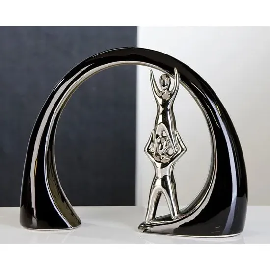 Helping Hands Sculpture - Black, Silver