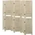 Helsa Wood 6 Panel Room Divider - White, Paulownia