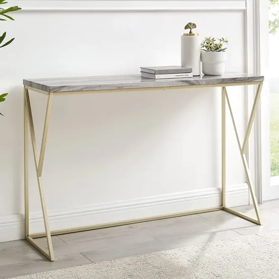 Helsinki Console Table - Grey, Faux Marble