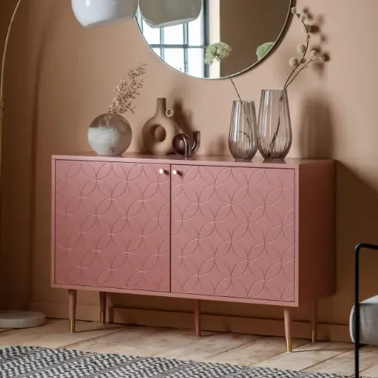 Helston 2 Door Storage Cabinet - Pink, Wood