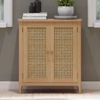 Helvane Storage Cabinet with 2 Doors - Oak, Solid Wood alternate view