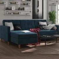 Henley Sectional Sofa Bed with Storage - Blue, Fabric alternate view